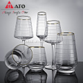 Hot-selling glasses Clear wine glass with gold rim Supplier